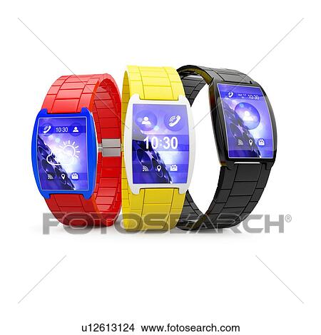 Picture - Smart watches, illustration.. Fotosearch