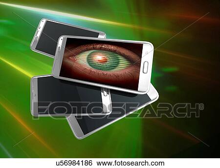 Stock Photograph - Smartphone with human eye, illustration.. Fotosearch