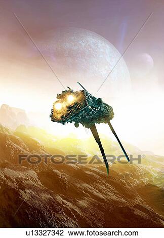 Stock Image - Space craft, illustration.. Fotosearch