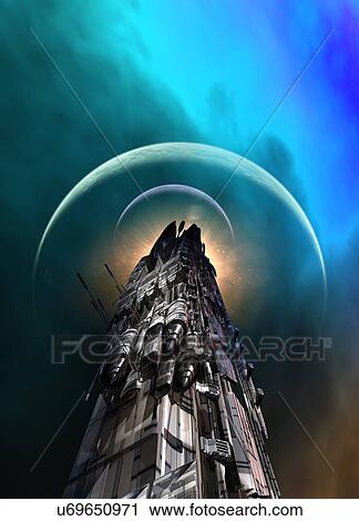 Space craft in space, illustration. View Large Photo Image Stock Image - Space craft in space, illustration.. Fotosearch