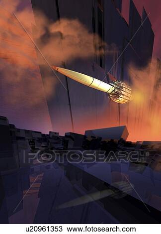 Space rocket, illustration. View Large Photo Image Stock Image - Space rocket, illustration.. Fotosearch