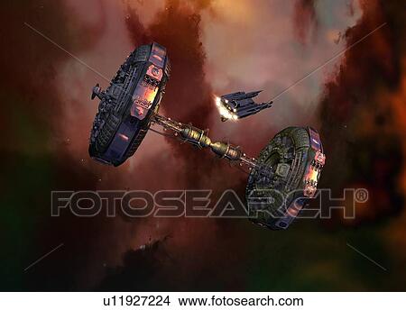Picture - Space vehicle, illustration.. Fotosearch
