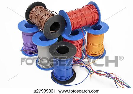 Spools of electrical cables. View Large Photo Image Stock Image - Spools of electrical cables.. Fotosearch