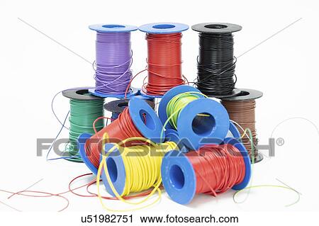Stock Image - Spools of electrical cables.. Fotosearch