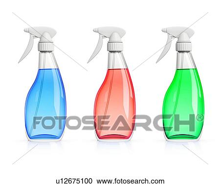 Spray bottles, illustration. View Large Photo Image Stock Image - Spray bottles, illustration.. Fotosearch