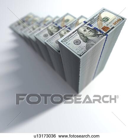 Stacks of one hundred US dollar banknotes, illustration. View Large Photo Image Stock Photograph - Stacks of one hundred US dollar banknotes, illustration.. Fotosearch