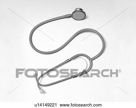 Stock Image - Stethoscope against a white background.. Fotosearch