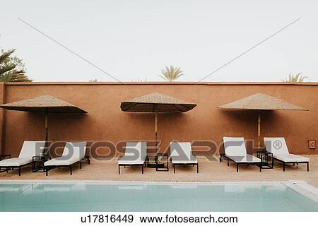 Sun Loungers By Hotel Pool Douba Morocco Stock Photo U17816449 Hotel Pool Douba Morocco Stock Photo