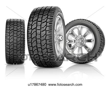 Three wheels with new tyres, illustration. View Large Photo Image Stock Image - Three wheels with new tyres, illustration.. Fotosearch