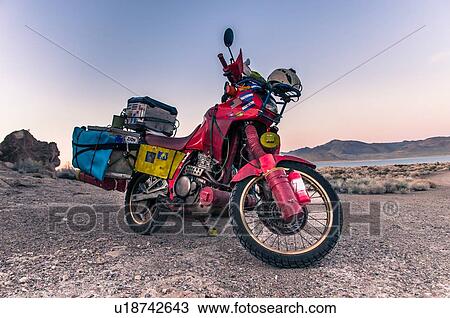 Touring bike parked by Pyramid Lake, Nevada, USA View Large Photo Image Stock Image - Touring bike parked by Pyramid Lake, Nevada, USA. Fotosearch