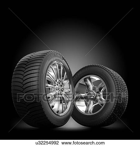 Two wheels with new tyres, illustration. View Large Photo Image Stock Image - Two wheels with new tyres, illustration.. Fotosearch