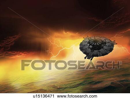 Unidentified flying object, illustration. View Large Photo Image Stock Image - Unidentified flying object, illustration.. Fotosearch