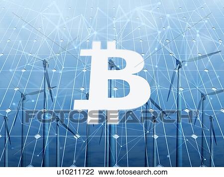 Using solar panels and wind turbines to supply Bitcoin mining. 3d illustration. View Large Photo Image Stock Image - Using solar panels and wind turbines to supply Bitcoin mining. 3d illustration.. Fotosearch