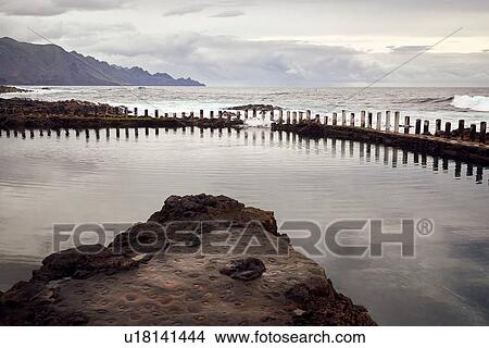 Picture - View of coastal pool, Las Palmas, Gran Canaria, Canary Islands, Spain. Fotosearch