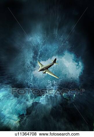 Vintage aeroplane in storm over rough sea, illustration. View Large Photo Image Stock Photo - Vintage aeroplane in storm over rough sea, illustration.. Fotosearch