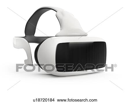 Picture - Virtual reality headset on white background, illustration.. Fotosearch