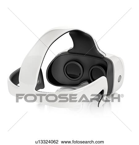 Virtual reality headset on white background, illustration. View Large Photo Image Stock Image - Virtual reality headset on white background, illustration.. Fotosearch