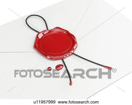 Stock Photo - Wax seal on envelope, illustration.. Fotosearch