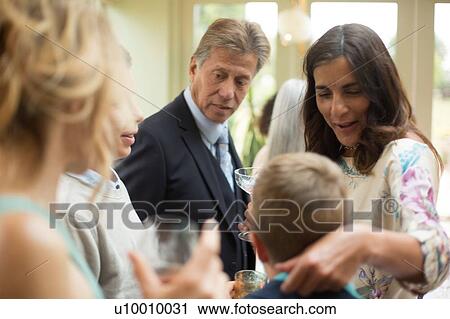 Stock Image - Wedding guests at reception. Fotosearch