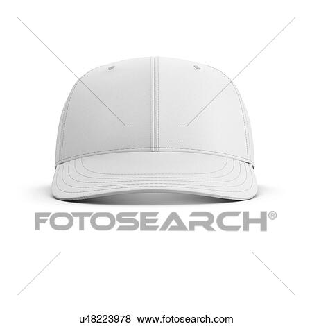 White empty baseball cap isolated on white background. Front view. 3D illustration. View Large Photo Image Stock Photo - White empty baseball cap isolated on white background. Front view. 3D illustration.. Fotosearch