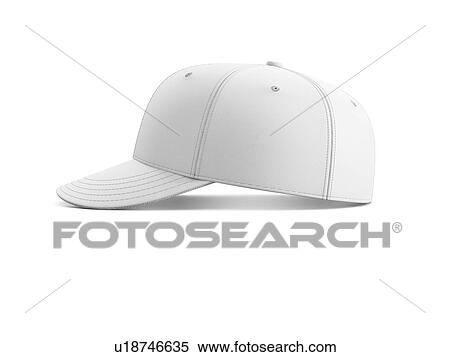 White empty baseball cap isolated on white background. Side view. 3D illustration. View Large Photo Image Stock Photography - White empty baseball cap isolated on white background. Side view. 3D illustration.. Fotosearch