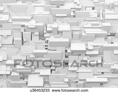 Stock Image - White geometric abstract background. Top view of a plurality of intersecting planes in the space. 3D illustration.. Fotosearch