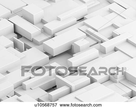 Stock Photo - White geometric abstract background. Isometric view of a plurality of intersecting planes in the space. 3D illustration.. Fotosearch