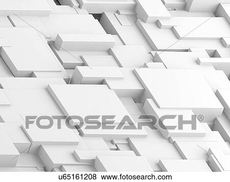 Stock Photo - White geometric abstract background. Isometric view of a plurality of intersecting planes in the space. 3D illustration.. Fotosearch