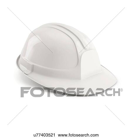 Stock Image - White safety helmet isolated on white background, with place for your design and branding.. Fotosearch