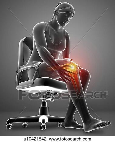 Woman with knee pain, computer illustration. View Large Photo Image Stock Image - Woman with knee pain, computer illustration.. Fotosearch