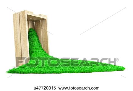 Wooden box spilling grass, illustration. View Large Photo Image Stock Photography - Wooden box spilling grass, illustration.. Fotosearch