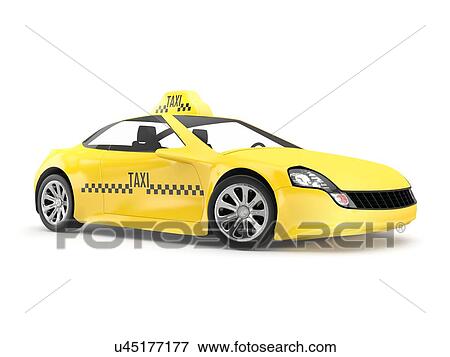 Stock Photo - Yellow taxi, illustration.. Fotosearch