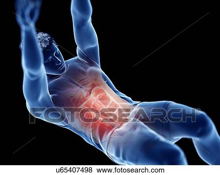 Stock Photo - 3d rendered illustration of a man doing an abs workout.. Fotosearch