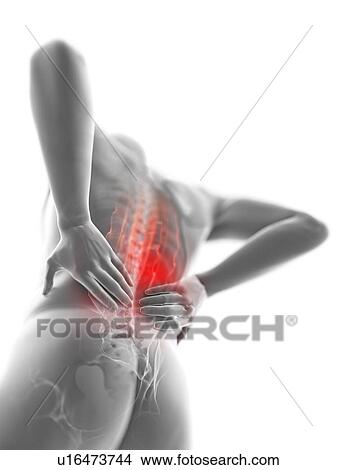 3d rendered illustration of a man with backache. View Large Photo Image Picture - 3d rendered illustration of a man with backache.. Fotosearch