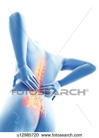 3d rendered illustration of a man with backache. View Large Photo Image Stock Image - 3d rendered illustration of a man with backache.. Fotosearch
