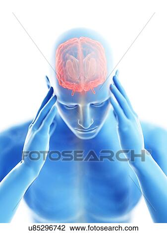 3d rendered illustration of a man with a headache. View Large Photo Image Stock Image - 3d rendered illustration of a man with a headache.. Fotosearch