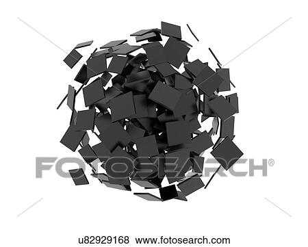 Stock Photo - Abstract cluster made of black blank 3d squares, illustration.. Fotosearch