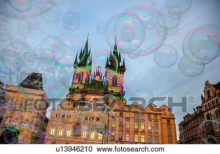 Bubbles and church of Our Lady before Tn, Old Town Square, Prague, Hlavni mesto Praha, Czech Republic View Large Photo Image Stock Image - Bubbles and church of Our Lady before Tn, Old Town Square, Prague, Hlavni mesto Praha, Czech Republic. Fotosearch