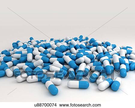 Bunch of blue pills, computer illustration. View Large Photo Image Picture - Bunch of blue pills, computer illustration.. Fotosearch