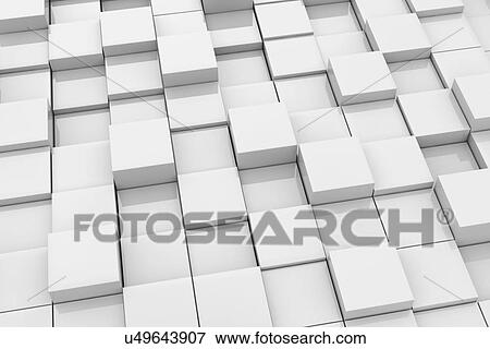 Stock Photo - Digital 3d background made of glossy cubes, computer illustration.. Fotosearch