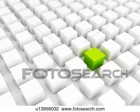Green box standing out in a crowd, illustration. View Large Photo Image Stock Image - Green box standing out in a crowd, illustration.. Fotosearch