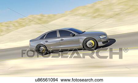 Illustration of a car on the road. View Large Photo Image Picture - Illustration of a car on the road.. Fotosearch