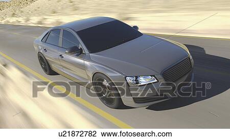 Illustration of a car on the road. View Large Photo Image Stock Image - Illustration of a car on the road.. Fotosearch