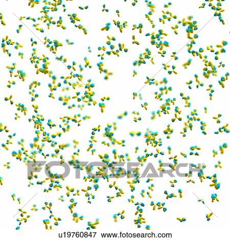 Stock Photo - Illustration of a cloud of antibodies.. Fotosearch