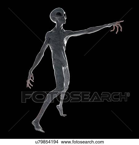 Picture - Illustration of a humanoid alien.. Fotosearch