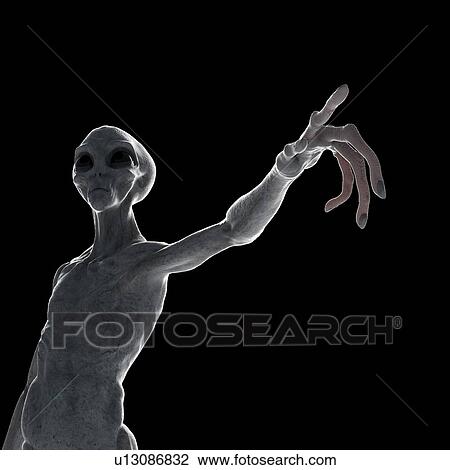 Stock Image - Illustration of a humanoid alien.. Fotosearch