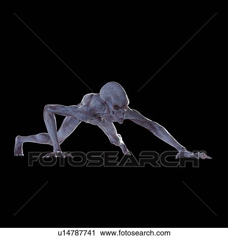 Stock Image - Illustration of a humanoid alien.. Fotosearch