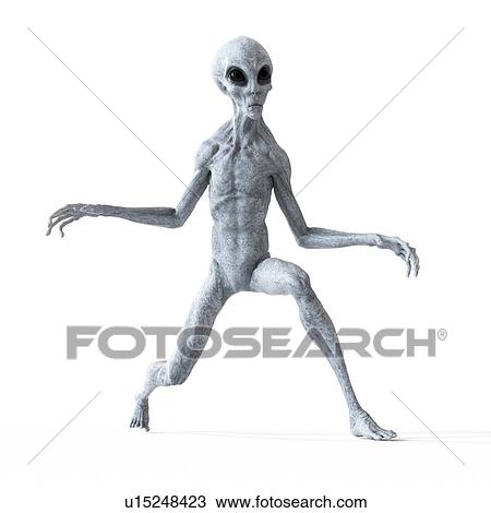 Stock Image - Illustration of a humanoid alien.. Fotosearch