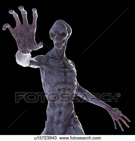 Stock Image - Illustration of a humanoid alien.. Fotosearch