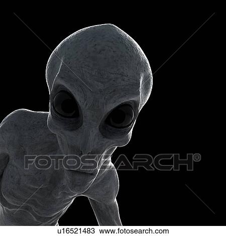 Stock Image - Illustration of a humanoid alien.. Fotosearch